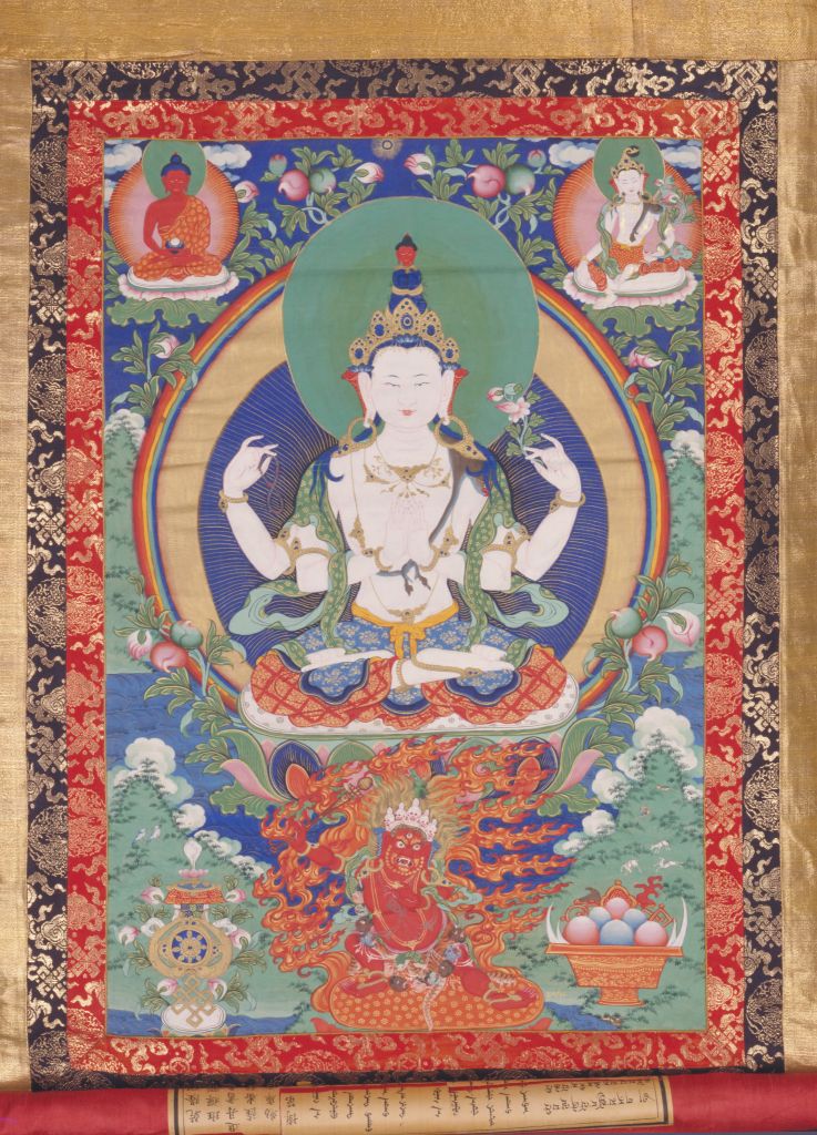 图片[1]-Four Arm Avalokitesvara Thangka-China Archive